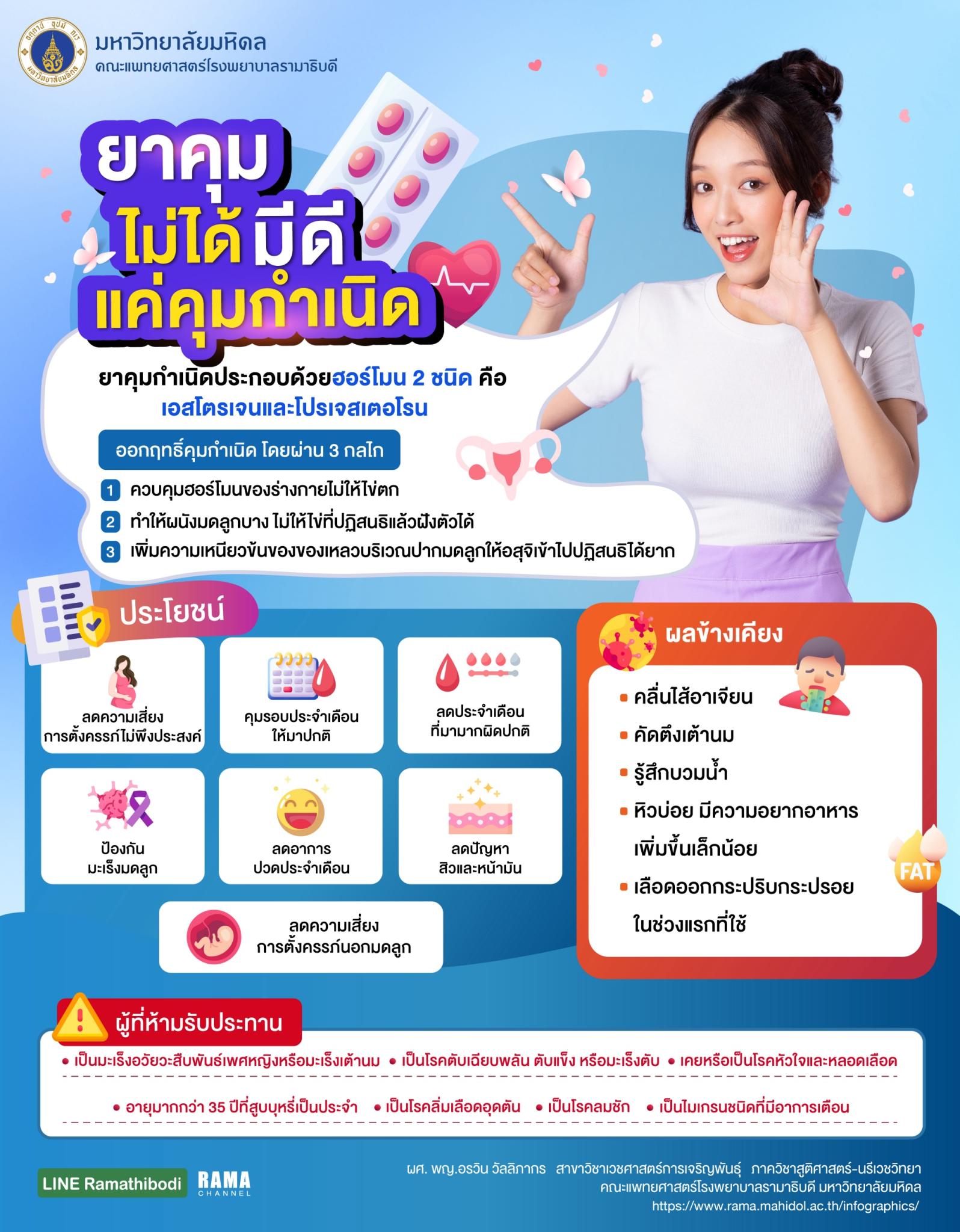 ยาคุม ไม่ได้มีดีแค่คุมกำเนิด