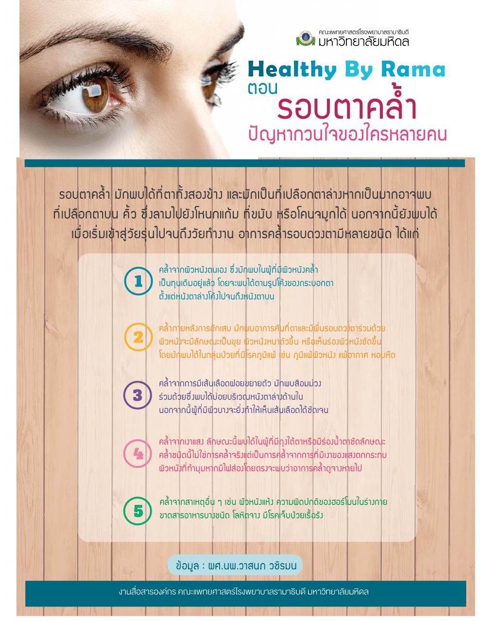 Healthy By Rama ตอน รอบตาคล้ำ...ปัญหากวนใจของใครหลายคน