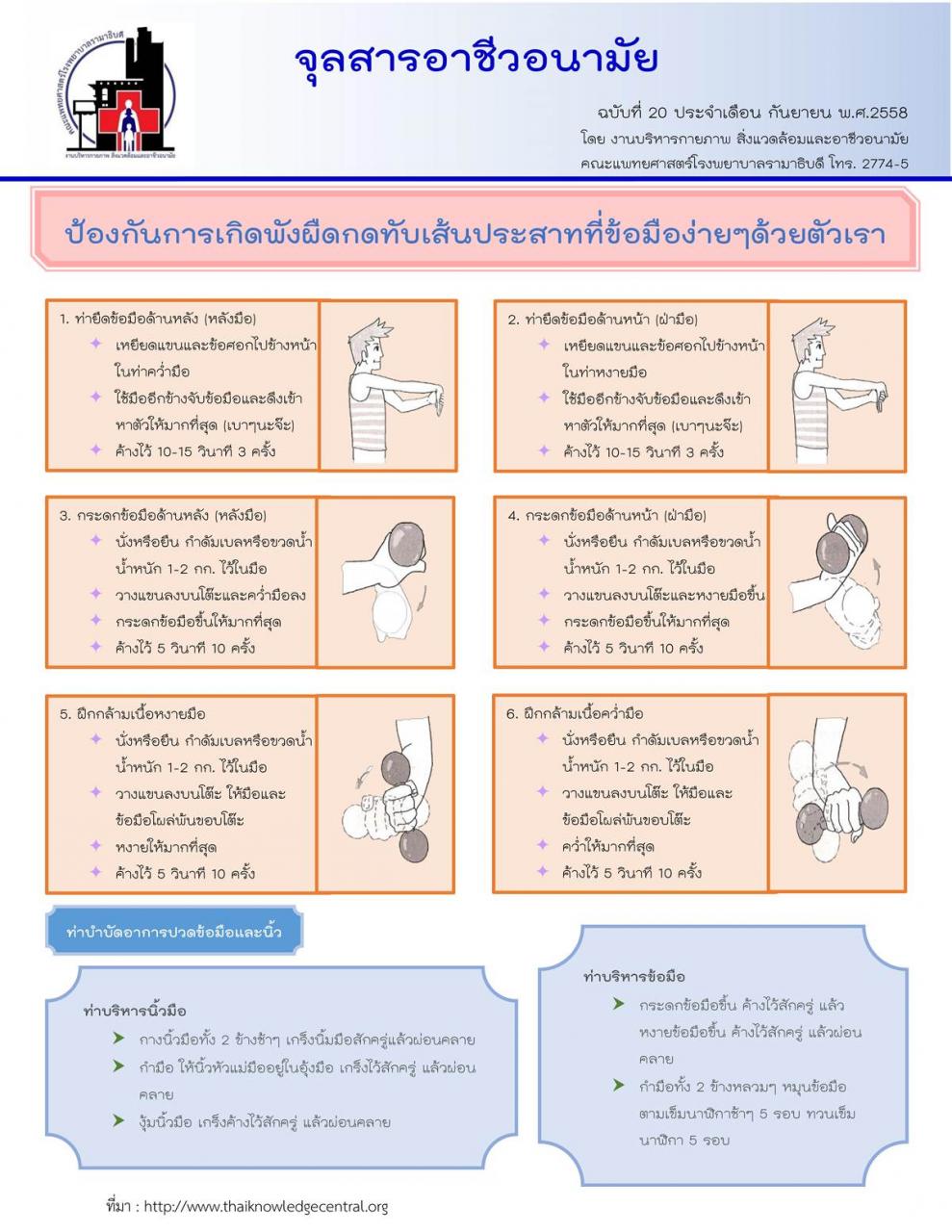 จุลสารอาชีวอนามัย ฉบับที่ 20 ประจำเดือนกันยายน 2558