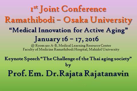 1st Joint Conference Ramathibodi – Osaka University