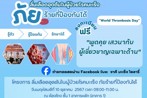 ลิ่มเลือดอุดตันในผู้ป่วยโรคมะเร็ง ภัยร้ายที่ป้องกันได้