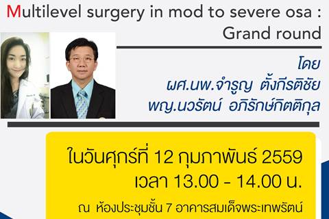 Multilevel surgery in mod severe osa : Grand round