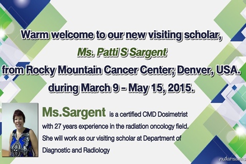 Welcome new visiting scholar, a dosimetry expert