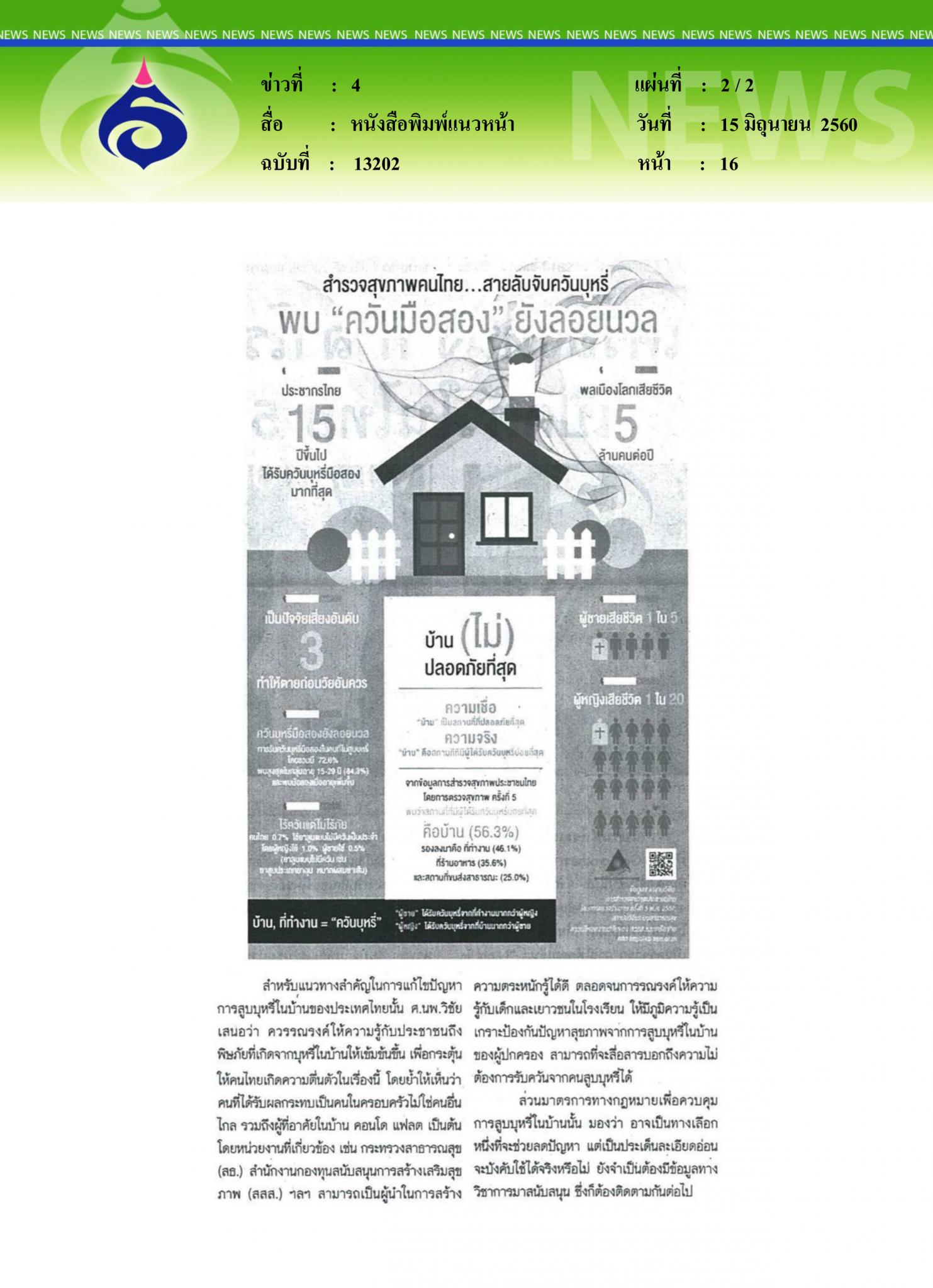 หนังสือพิมพ์แนวหน้า, วิจัยชี้บ้านไม่ปลอดภัย