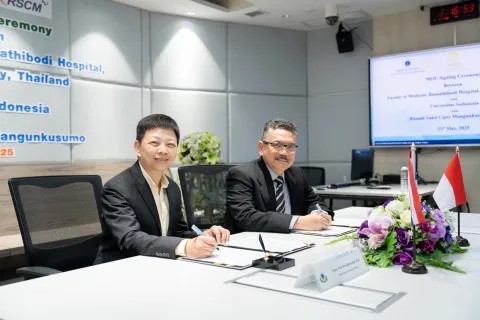 พิธีลงนามบันทึกข้อตกลงความร่วมมือ (MOU) กับ โรงพยาบาล Rumah Sakit Cipto Mangunkusumo (RSCM), Faculty of Medicine, Universitas Indonesia (FMUI) สาธารณรัฐอินโดนีเซีย