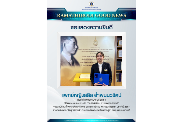 ขอแสดงความยินดี แพทย์หญิงสลิล อำพนนวรัตน์