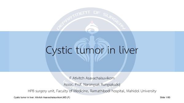 Cystic tumor in liver