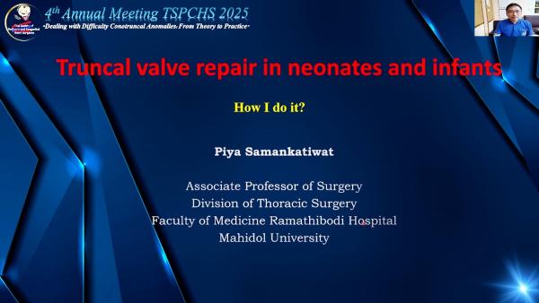 Truncal valve repair in neonates and infants