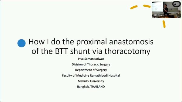 BTT shunt via thoracotomy