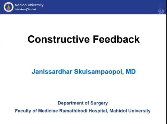 Constructive Feedback