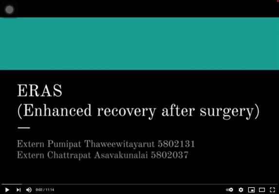 Scenario10 Feb 16, 2021 : Enhanced Recovery After Surgical Protocol