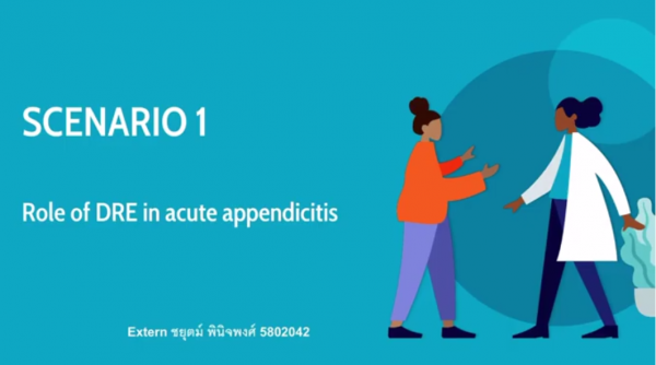 Scenario1 Sep 30, 2020 : Role of Digital Rectal Examination in Acute Appendicitis