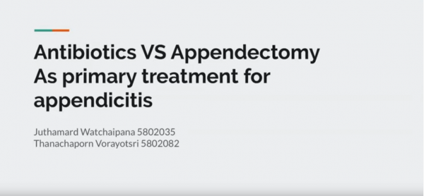 Scenario3 July 10, 2020: Antibiotics VS Appendectomy as primary treatment for appendicitis