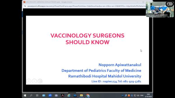 Vaccinology surgeons should know