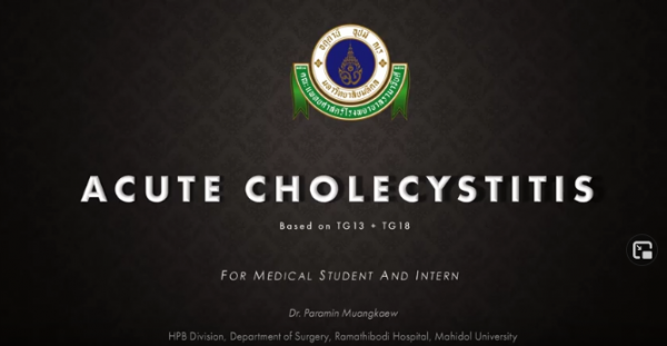 Acute cholecystitis for medical student and intern (THAI)
