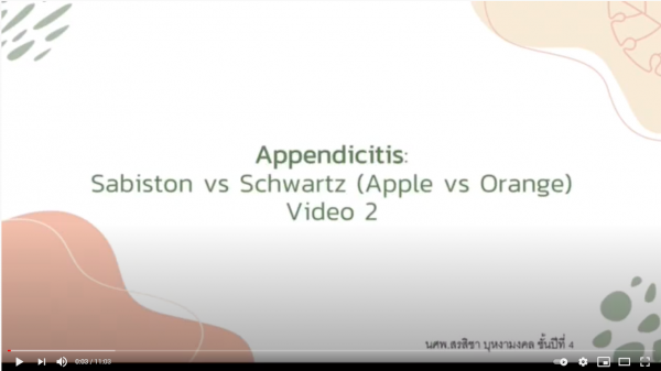 Appendicitis: Sabiston vs Schwartz Part2 Clinical Diagnosis